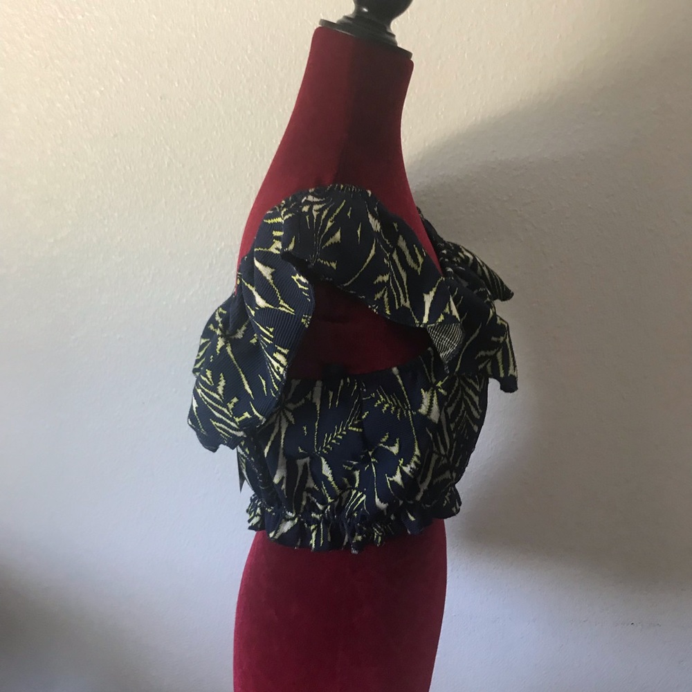 Zara L Crop Top Ruffles Off Shoulder - Picture 6 of 9